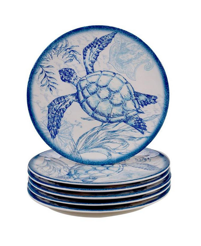 Certified International Oceanic Melamine 6-Pc. Salad Plates