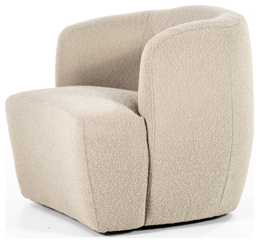 Taupe Upholstered Barrel Chair  Eleonora Charlotte   Contemporary   Armchairs And Accent Chairs   by Luxury Furnitures  Houzz