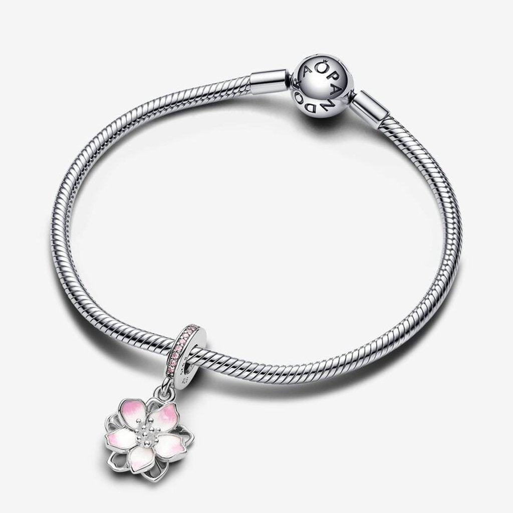 PANDORA  Cherry Blossom Dangle Charm - Sterling Silver