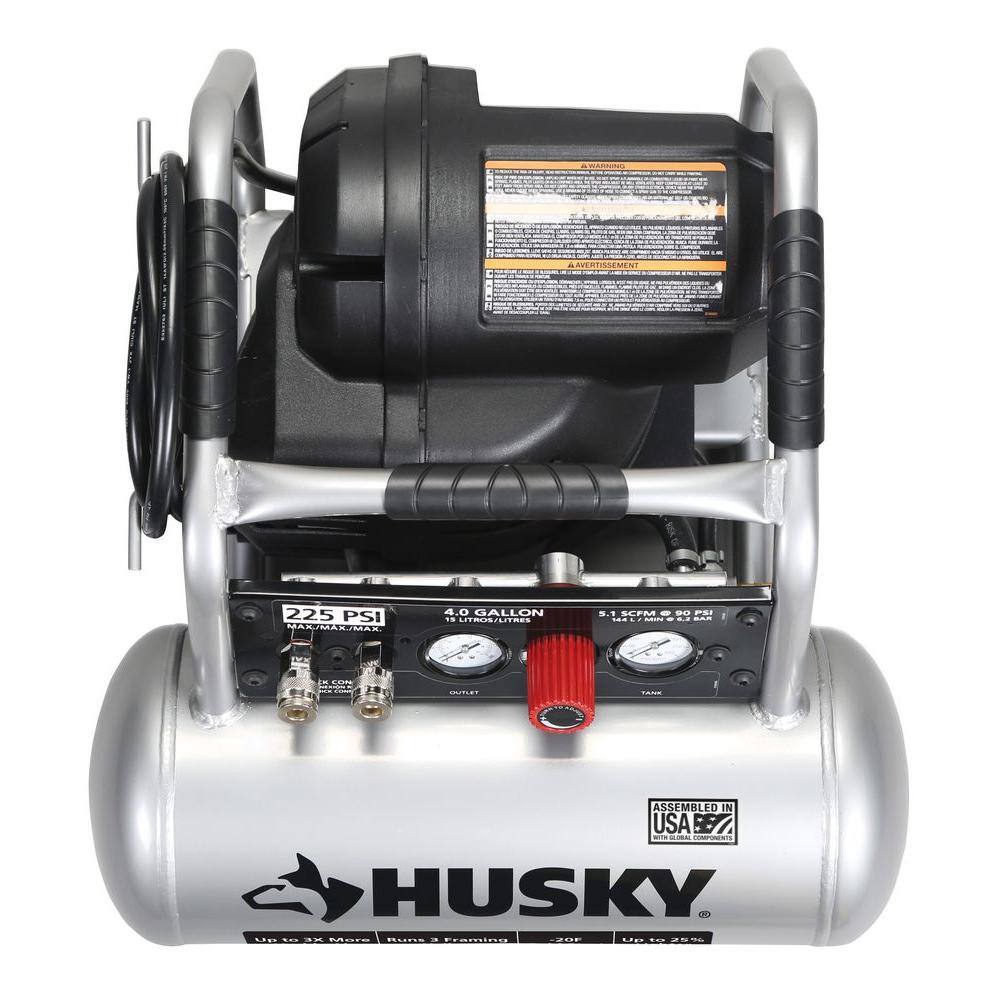 Husky 4 Gal. 225 PSI High Performance Crew Electric Portable Air Compressor C041H