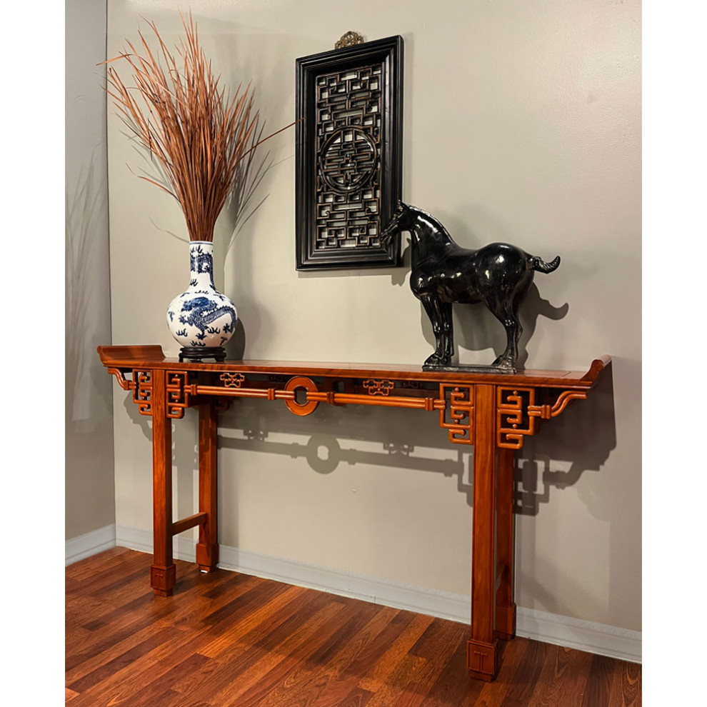 Rosewood Antique Coin Design Table   Asian   Console Tables   by China Furniture and Arts  Houzz