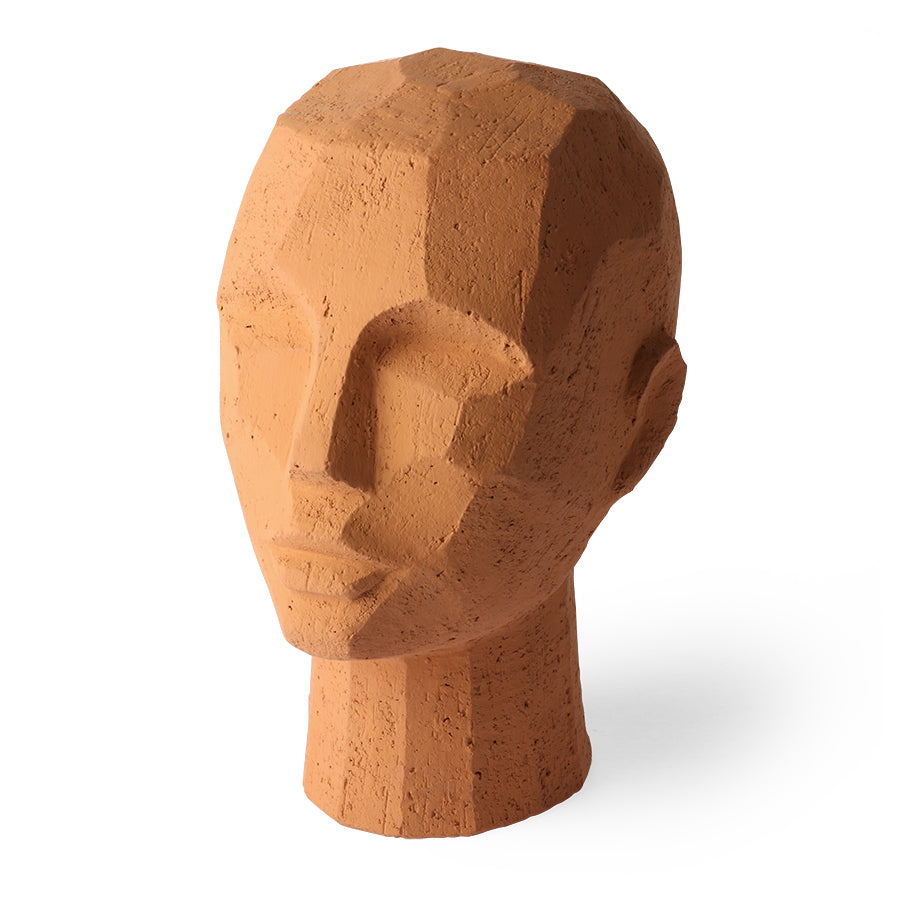 Terracotta head sculpture