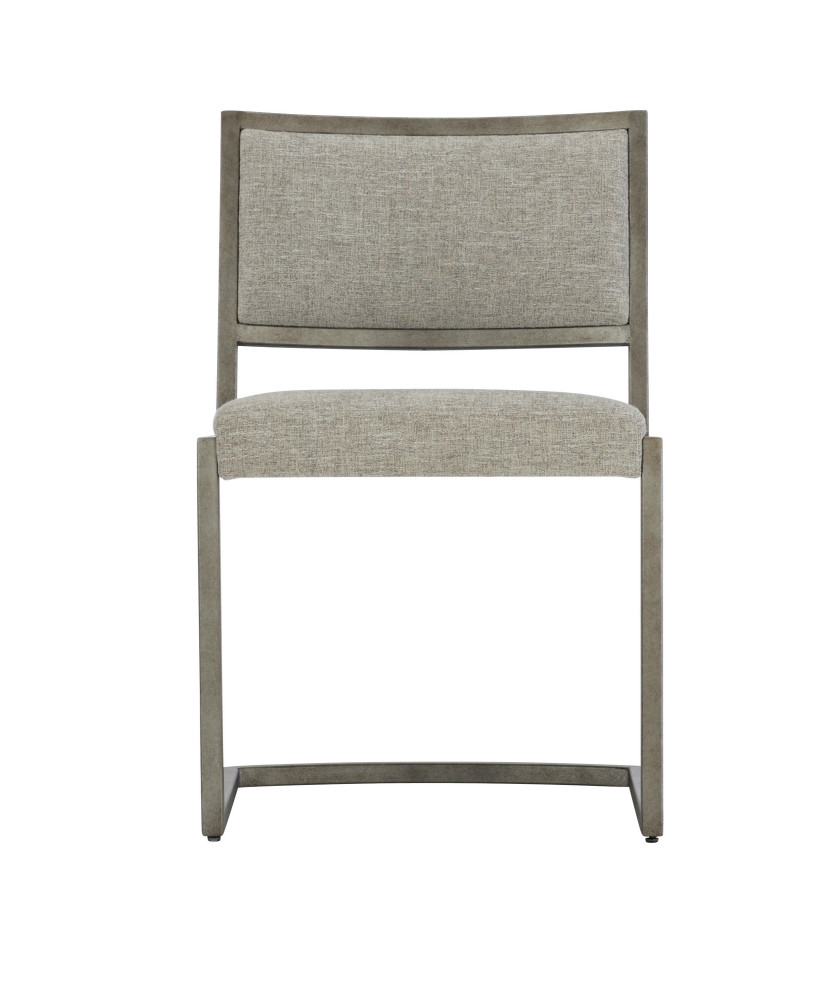 Bernhardt Loft Ames Metal Side Chair  Glazed Silver   Farmhouse   Dining Chairs   by HedgeApple  Houzz