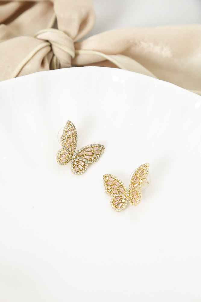 Live The Afterglow Butterfly Earrings Gold