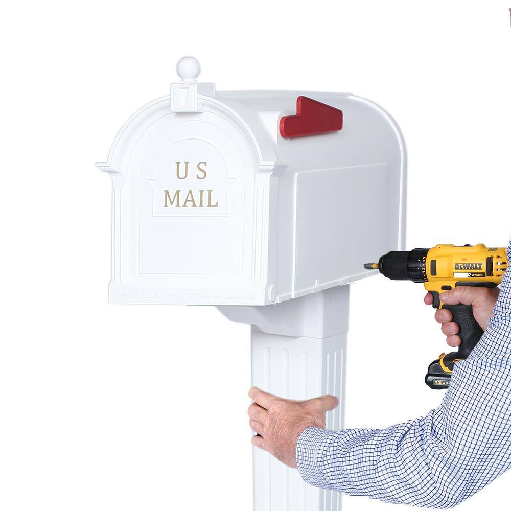 Postal PRO Craftsman Mailbox and Post Kit White PP3400WHM