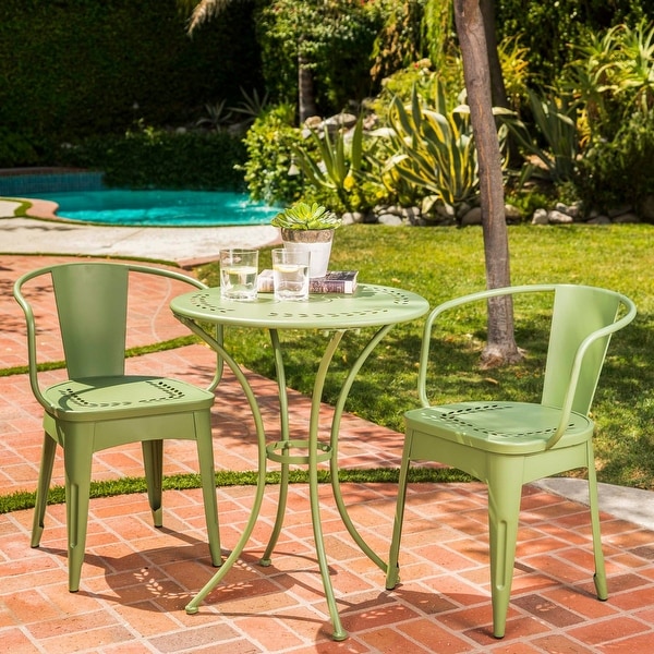 Lourdes Outdoor 3piece Cast Bistro Set by Christopher Knight Home