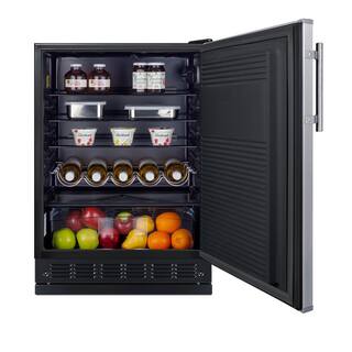 Summit Appliance 24 in. W 5.3 cu.ft. Mini Refrigerator without Freezer in Stainless Steel FF708BLSSRS