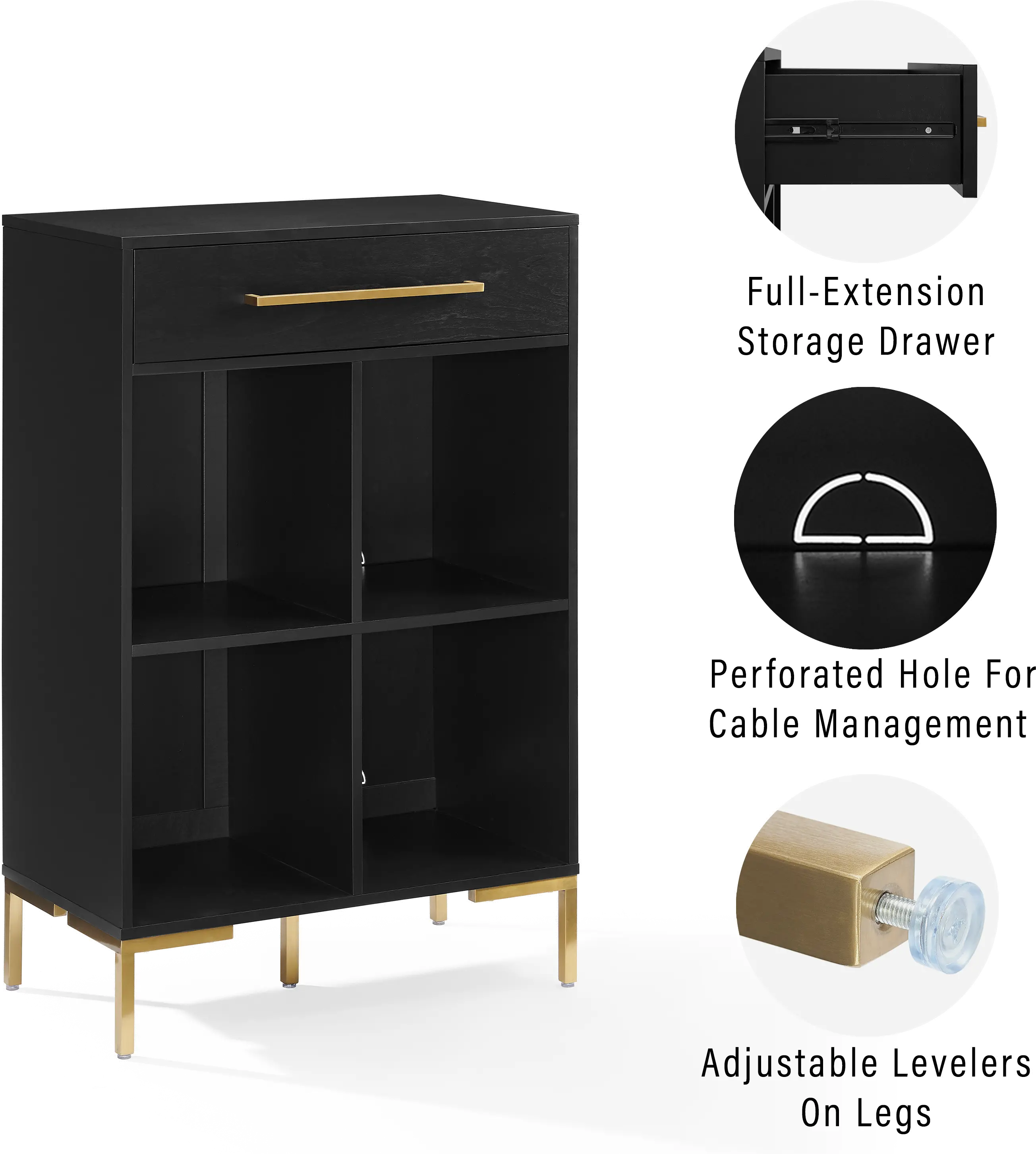 Juno Black Storage Cube Bookcase