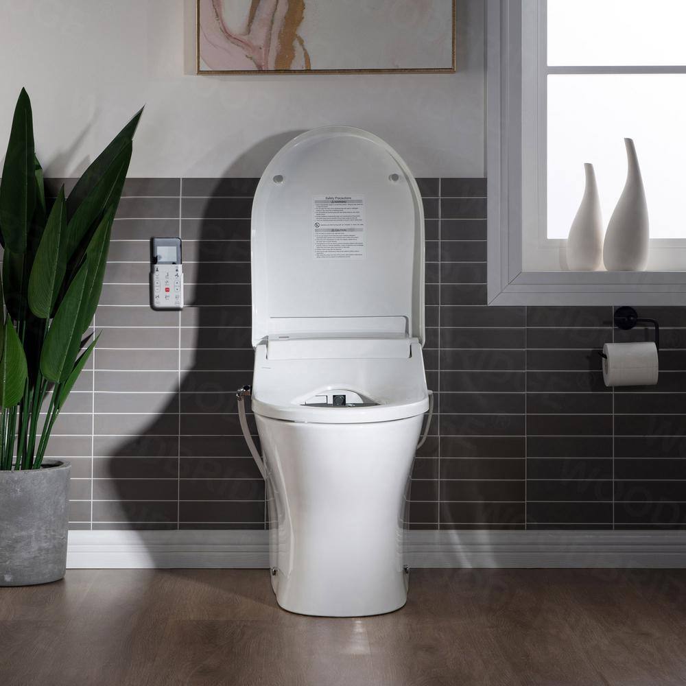 WOODBRIDGE Journey One Piece 1.1GPF1.6 GPF Dual Flush Elongated Toilet with Advance Smart Bidet Toilet in White T-0022