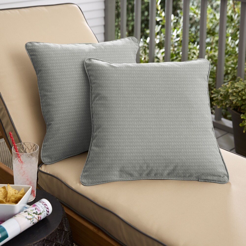 Humble + Haute Outdura Solid Indoor/Outdoor Corded Square Pillows (Set of 2)