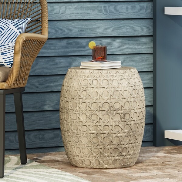 End Table Outdoor Lightweight Concrete Side Table by Christopher Knight Home