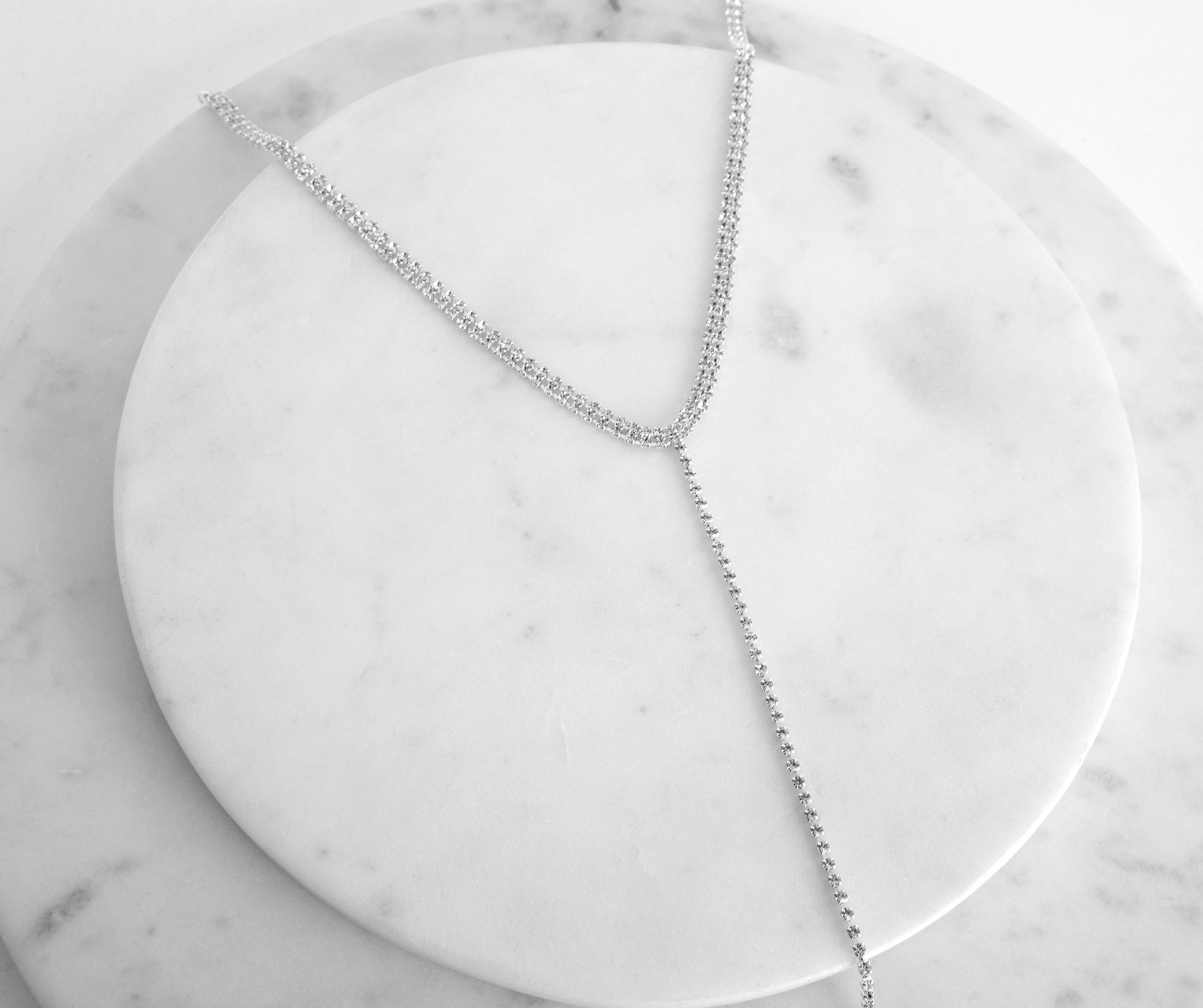 In Touch Dainty Rhinestone Lariat Choker