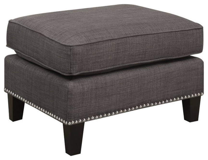 Bowery Hill Ottoman in Charcoal Gray   Transitional   Footstools And Ottomans   by Homesquare  Houzz