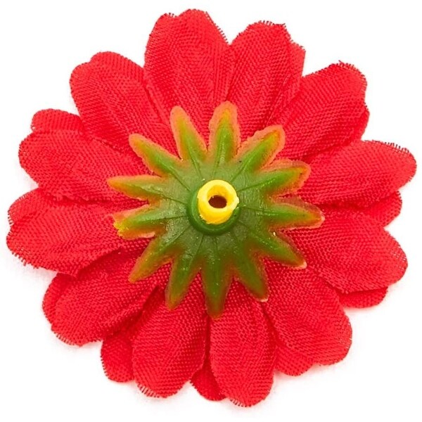 Bright Creations Artificial Silk Daisy Flowers Head for Crafts (1.6 in，Red，100Pack)