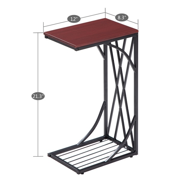 Sofa Table Coffee Table C-type Table Cross Line Side Brown Desktop