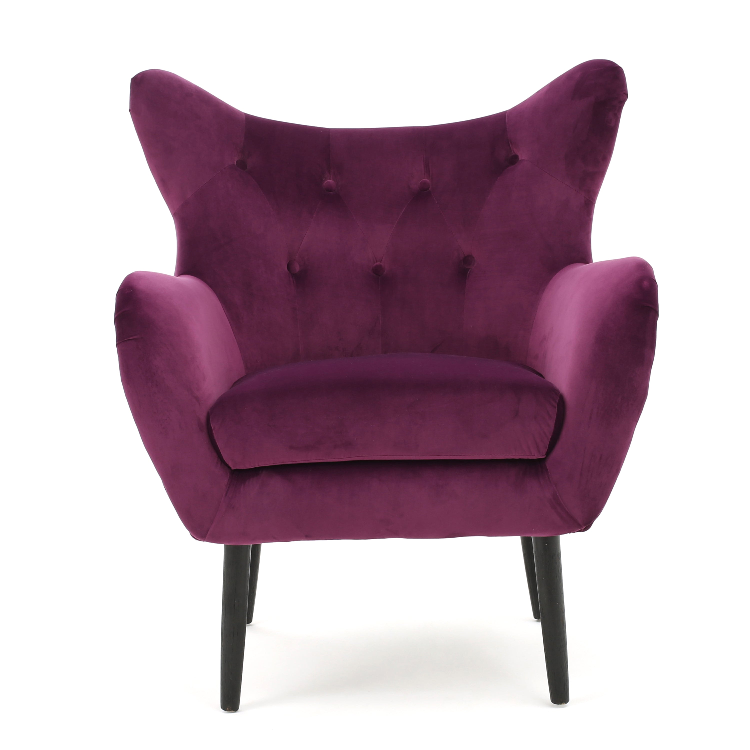 Mae Velvet Tufted Wingback Armchair