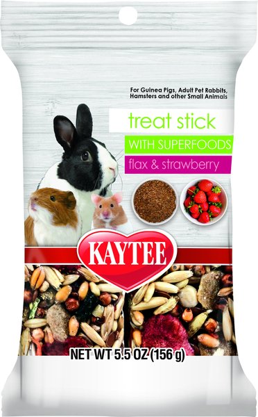 Kaytee Treat Stick with Superfoods Strawberry Flavor Small Animal Treats， 5.5-oz bag