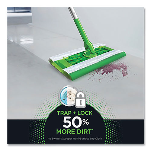 Procter and Gamble Swiffer Sweeper TRAP + LOCK Heavy Duty Wet Mop Cloth | 8 x 10， White， 32