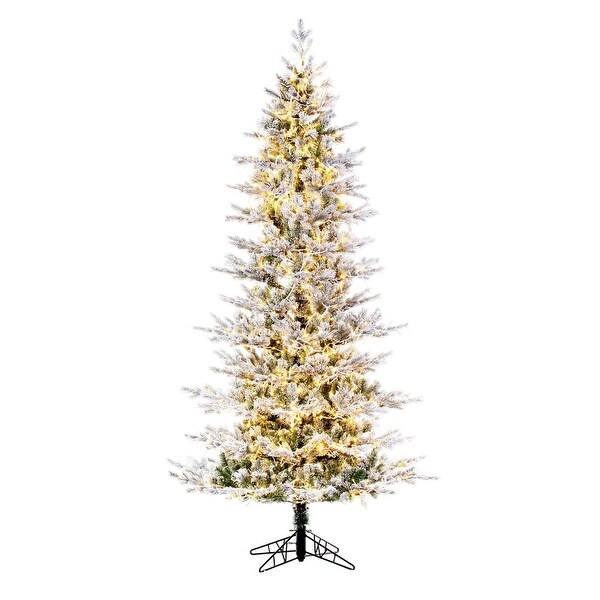 Vickerman 7.5' x 45 Flocked Slim Kiana Artificial Christmas Tree，3mm LED Color Changing Lights