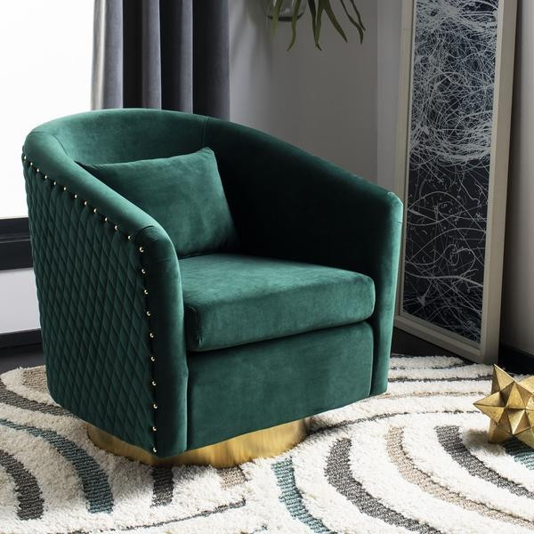 Baylee Quilted Swivel Tub Chair  Emerald   Contemporary   Armchairs And Accent Chairs   by Rustic Home Furniture Deco  Houzz