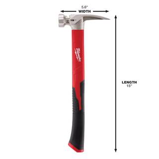 MW 19 oz. Smooth Face PolyFiberglass Handle Hammer with 12 in. Pry Bar 48-22-9316-48-22-9034