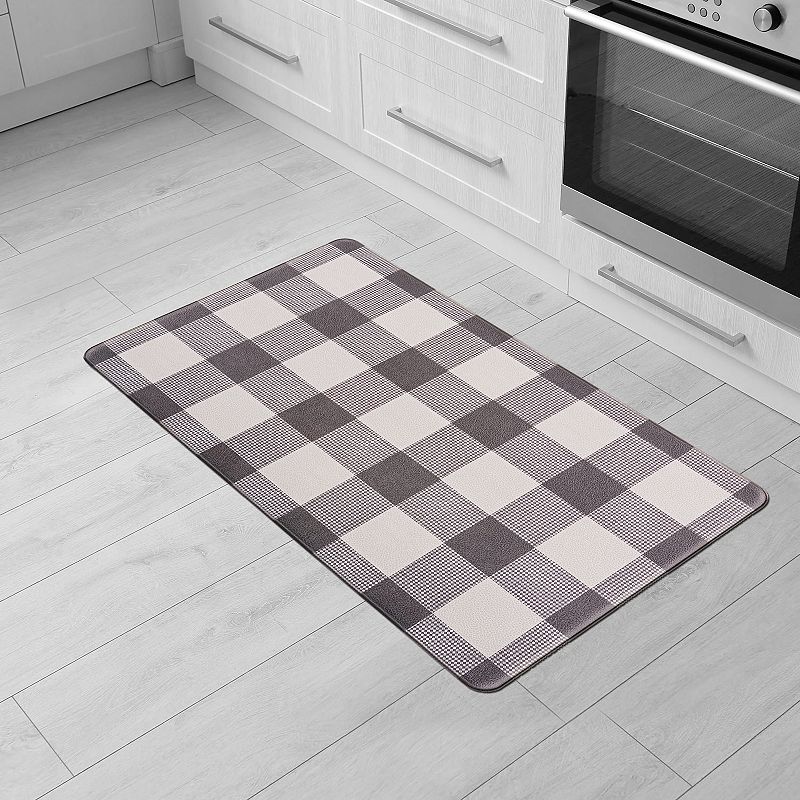 World Rug Gallery Checkered Plaid Anti-Fatigue Mat