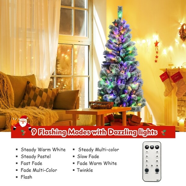 PreLit Hinged Christmas Tree with Remote Control LED Lights