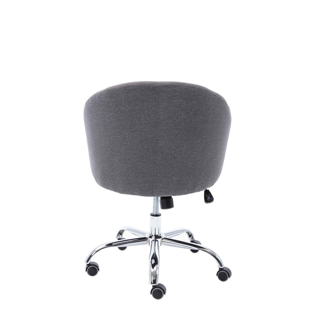 Porthos Home Kash Home Office Desk Chair  Round Back  Linen Fabric