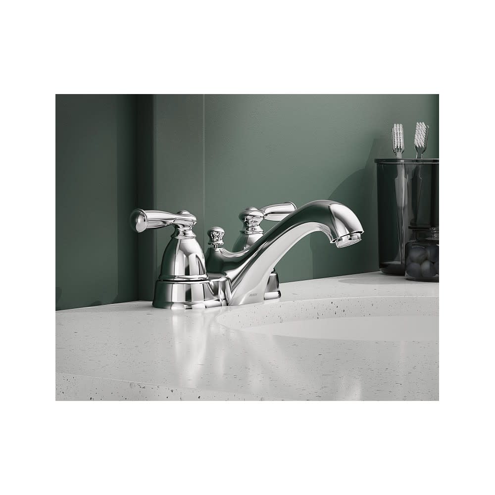 Moen Banbury Bathroom Lavatory Faucet Chrome 2 Handle Low Arc