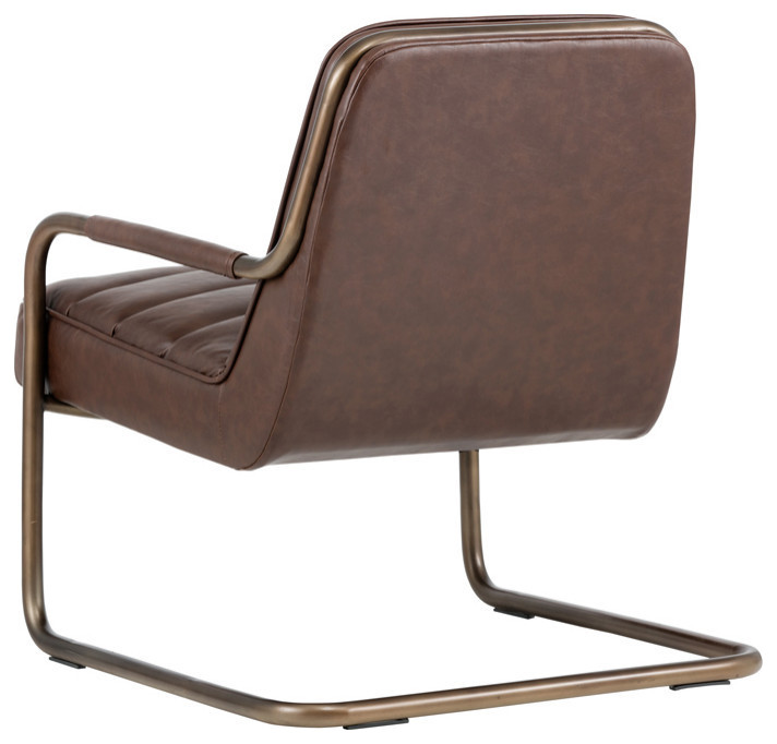 Xarles Lounge Chair  Vintage Cognac   Midcentury   Armchairs And Accent Chairs   by Peachtree Fine Furniture  Houzz