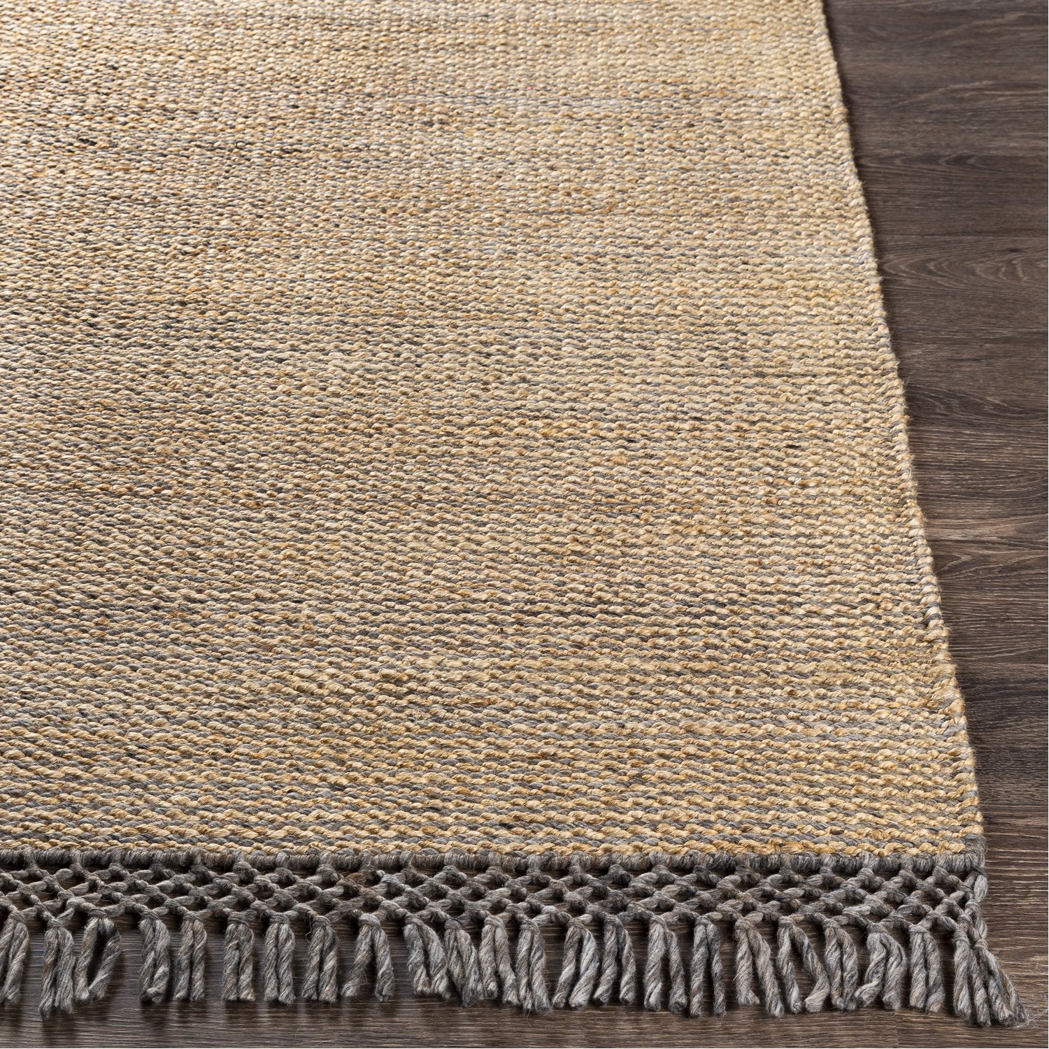 Southampton Hand Woven Rug in Tan, Charcoal, Medium Gray