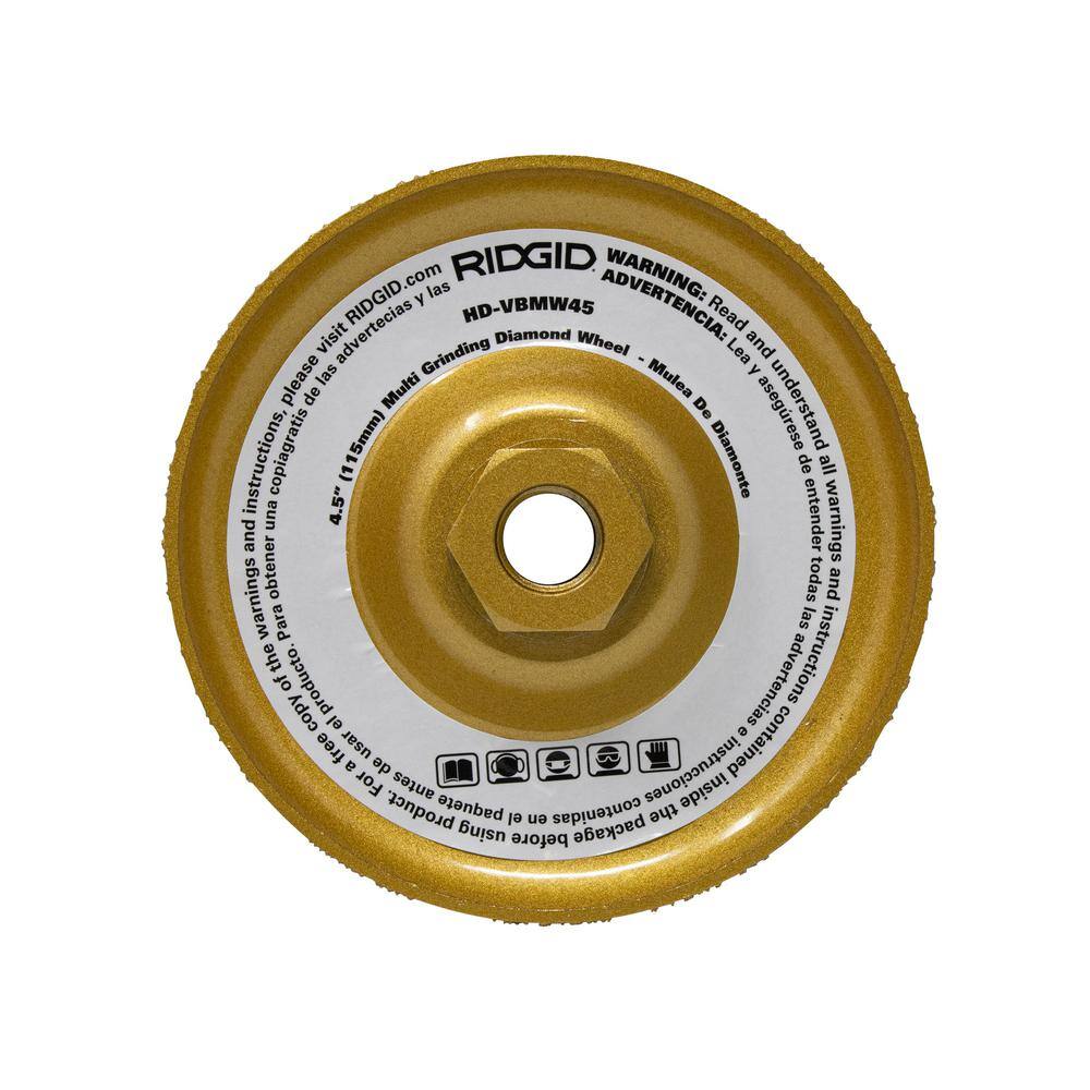 RIDGID 4.5 in. V-Tech Multipurpose Grinding Wheel HD-VBMW45