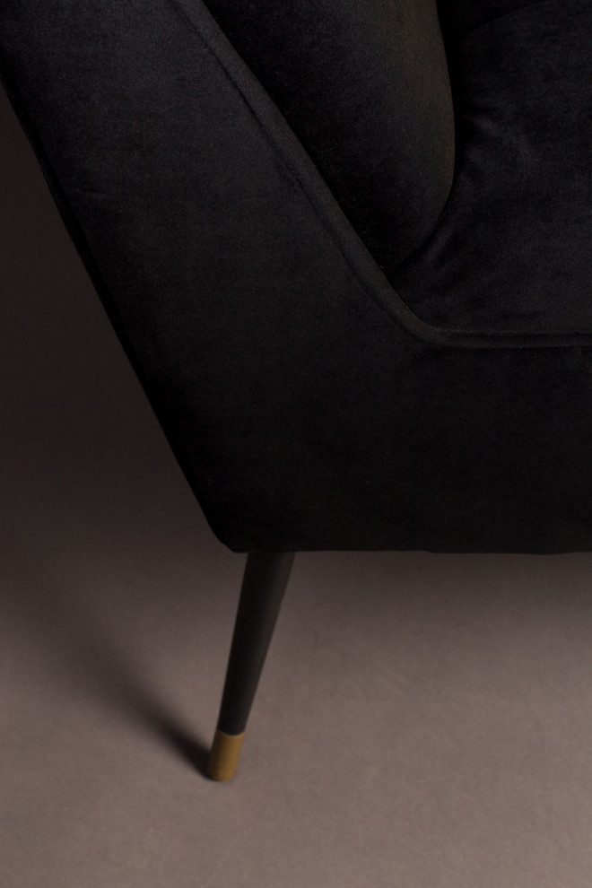 Black Velvet 2 Seater Sofa  Dutchbone Kate   Midcentury   Sofas   by Luxury Furnitures  Houzz