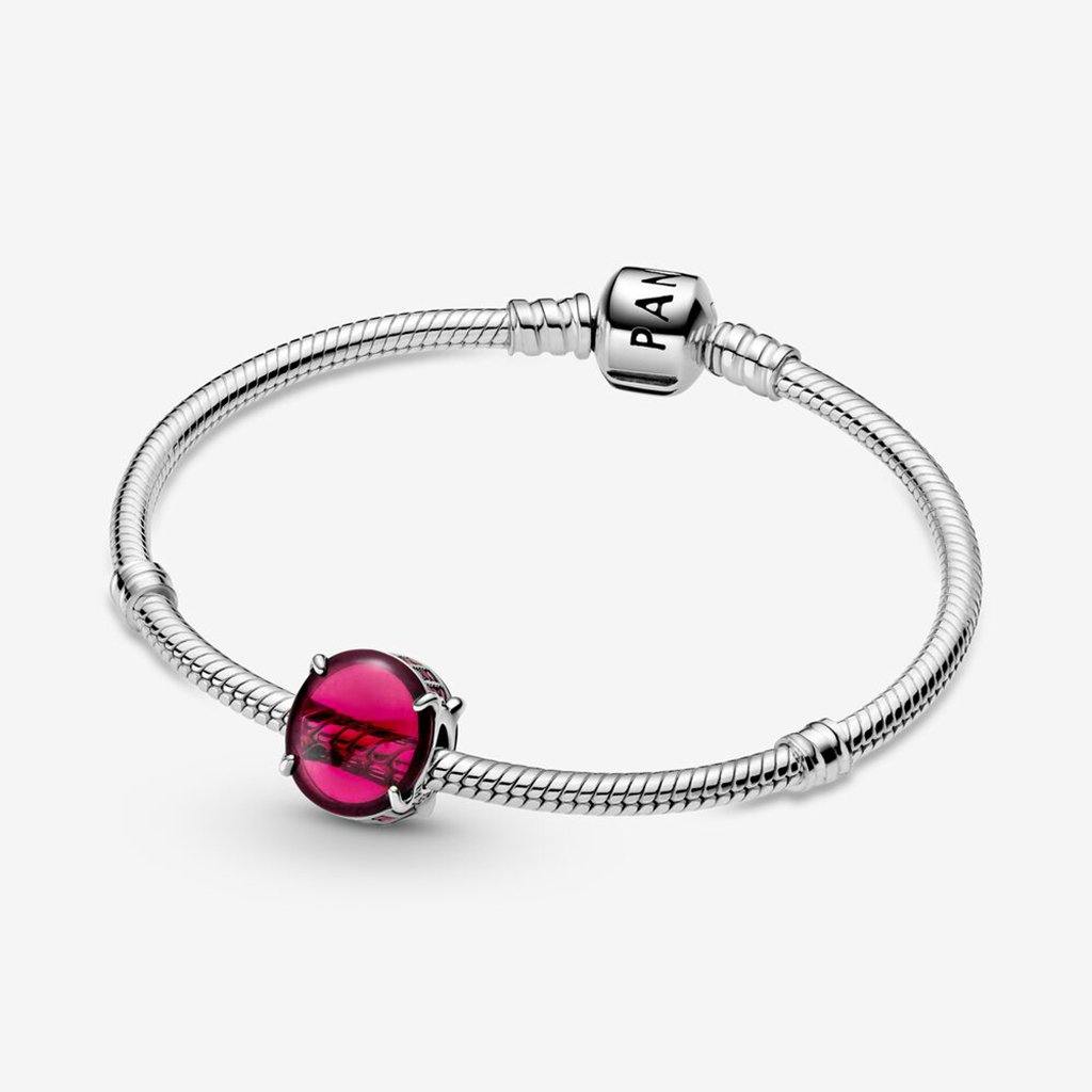 PANDORA  Fuchsia Rose Oval Cabochon Charm