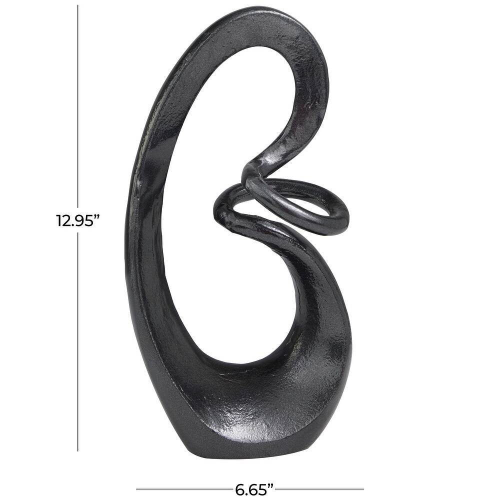 Dark Gray or Gold Aluminum Swirl Abstract Sculpture