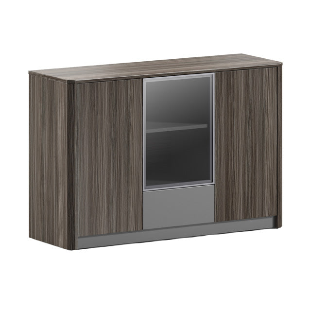 MADDOK Credenza 1.2M - Chocolate & Charcoal Grey