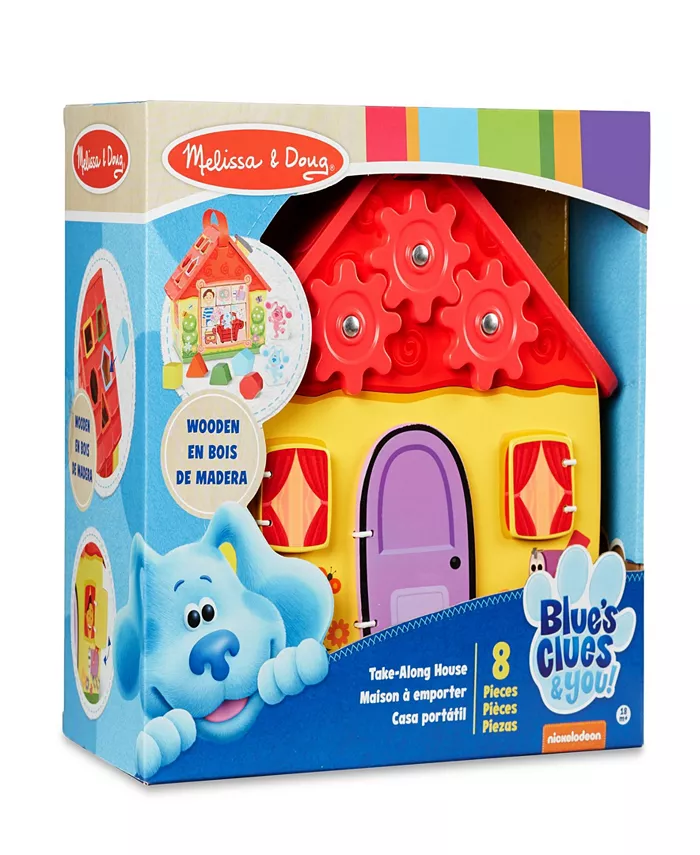 Melissa and Doug Melissa and Doug Blues Clues and You! Wooden Take-Along House Shape Sorter Activity Play Set (8 Pieces)