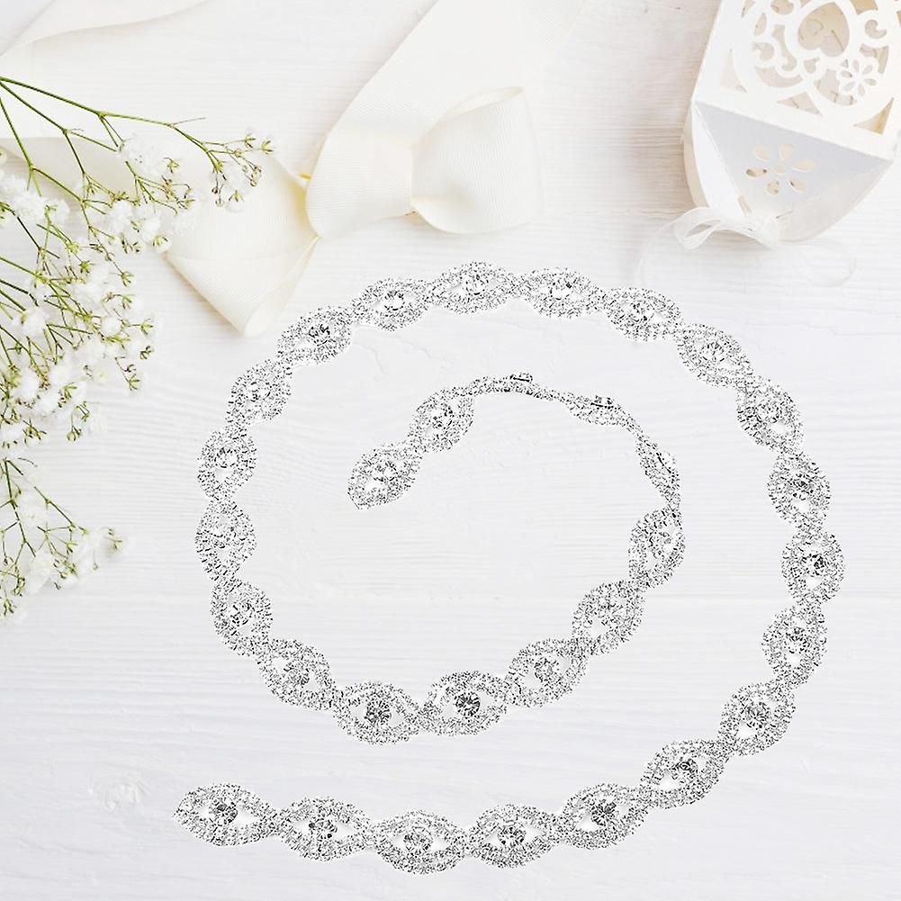 1yard Sparkling Rhinestone Ribbon Claw Chain Diy Dcor 1.5cm Width (white Rhinestone)