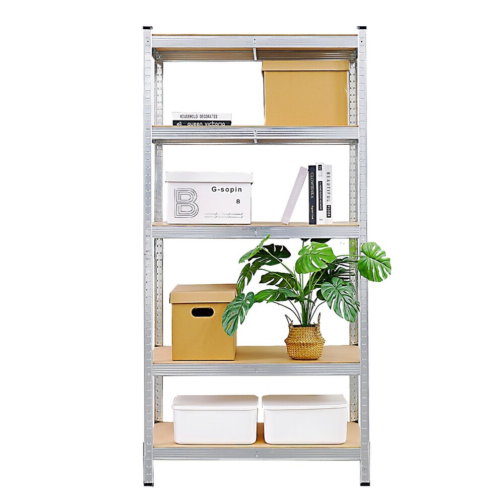 5 Tier Utility Shelves  Metal Storage Shelves Garage Shelving Unit Adjustable Garage Storage Shelves Storage Racks