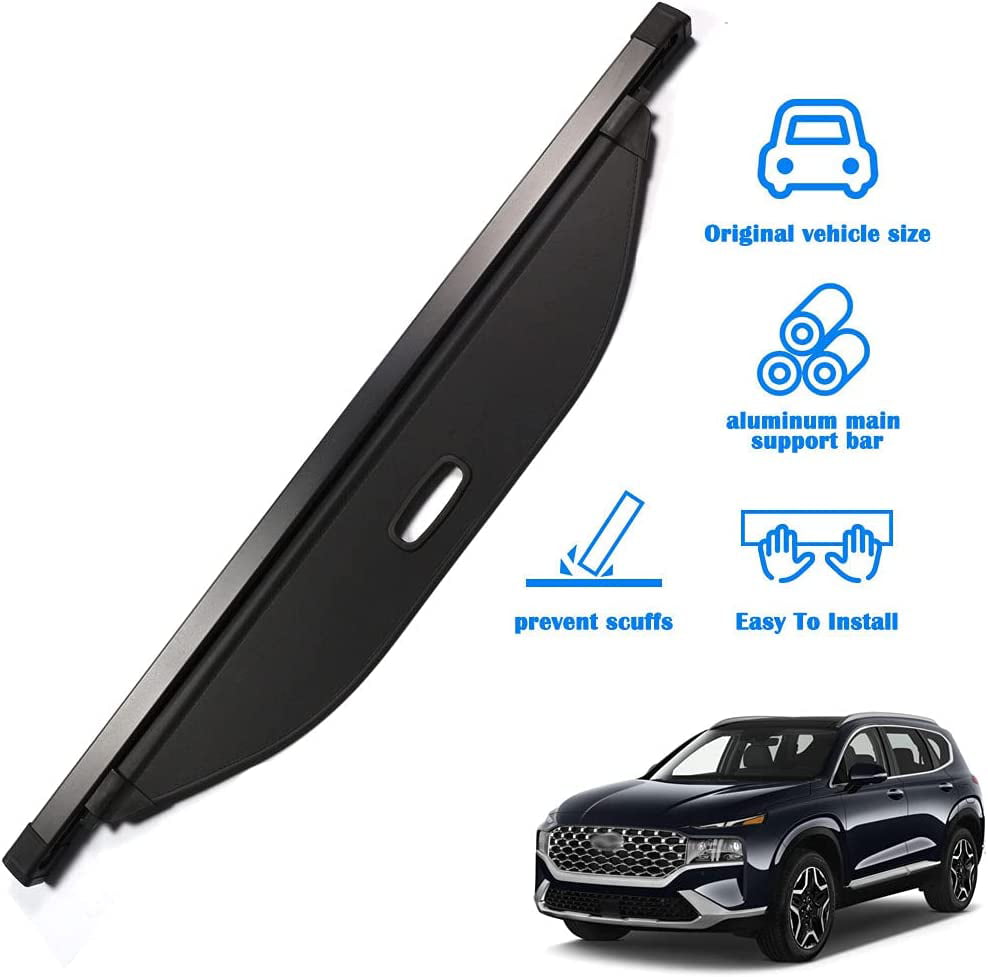 Fit Hyundai Santa FE 2019 2020 2021 2022 2023 (5 Seat) Retractable Cargo Cover for Santa FE Suv Accessory Black Rear Trunk Security Privacy Cover