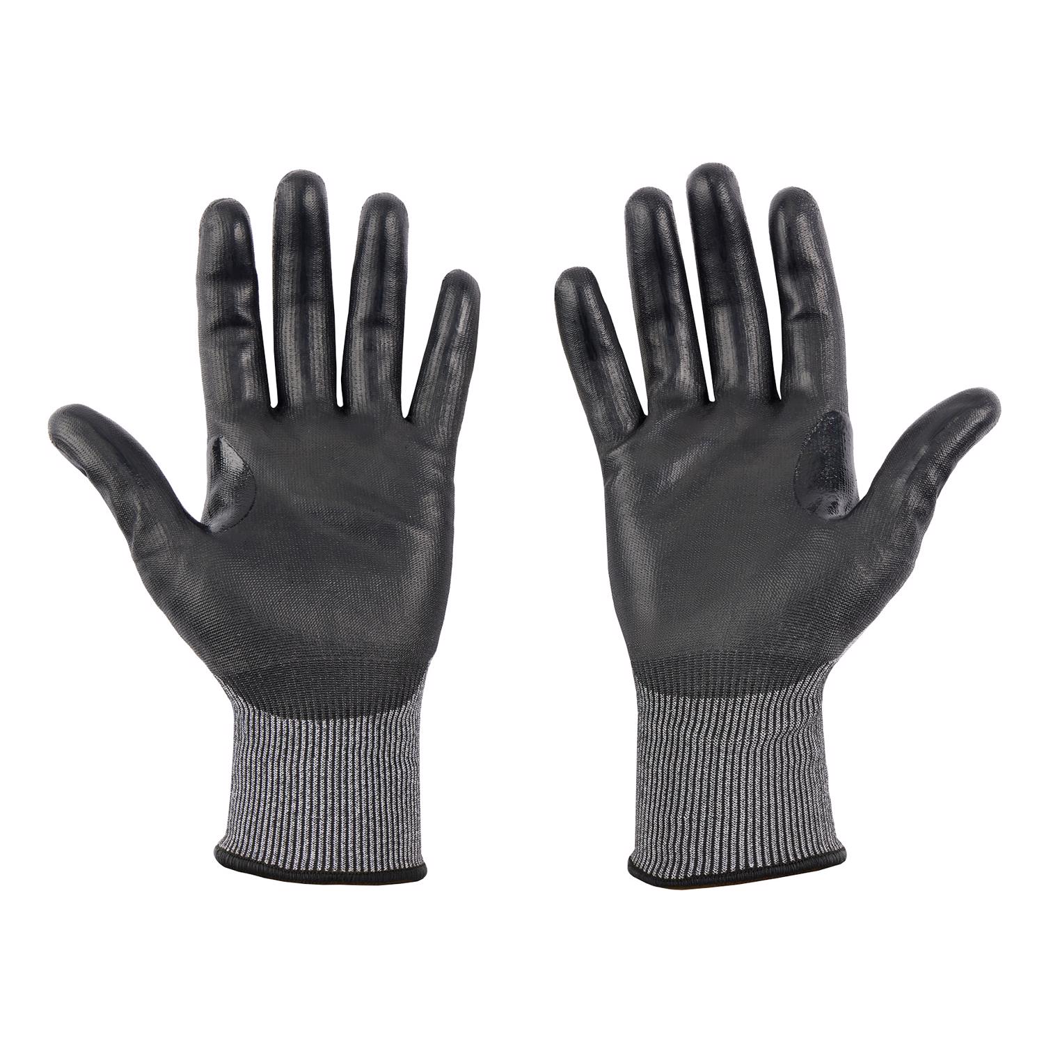 MW Unisex Indoor/Outdoor Dipped Gloves Black/Gray L 1 pk