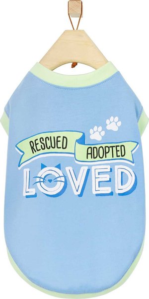 Frisco Rescued， Adopted， Loved Dog and Cat T-Shirt， Blue