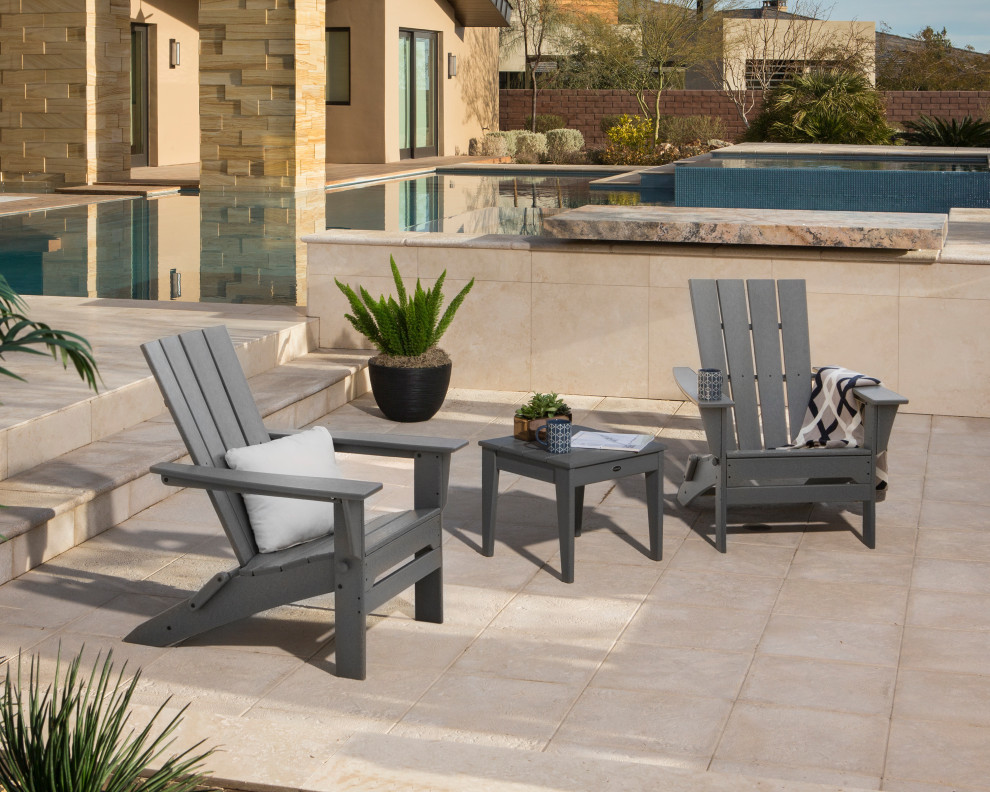 Polywood Quattro 3 Piece Adirondack Set   Transitional   Outdoor Lounge Sets   by POLYWOOD  Houzz