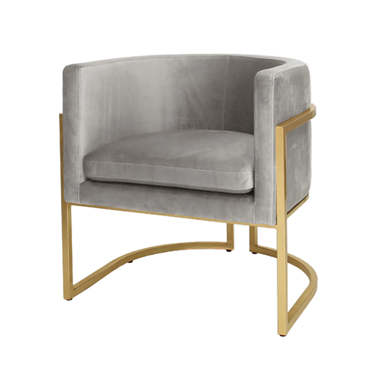 Gold Leaf Frame Barrel Arm Chair in Various Colors