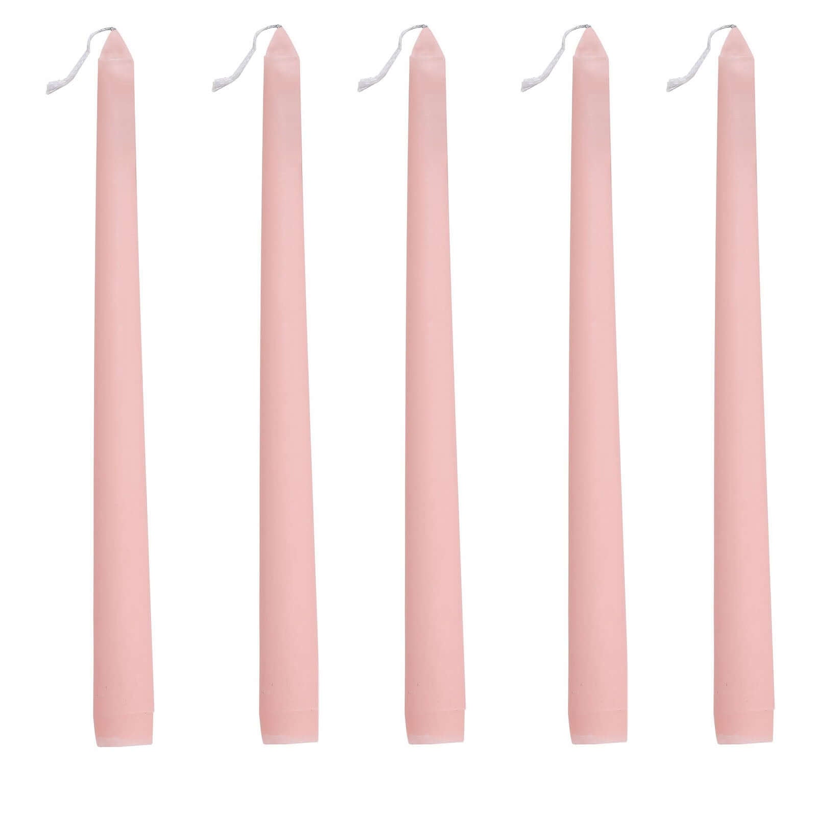 12 Pack Blush Premium Wax Taper Candles, Unscented Candles 10