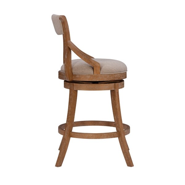 Grady Big and Tall Whitewash 360 Swivel Wood Barstool