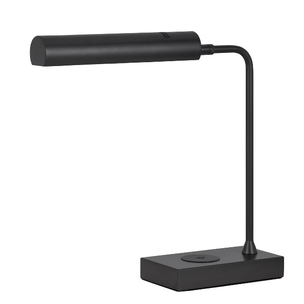 Metal Led Desk Lamp With Wireless Charging Gray includes Led Light Bulb Cal Lighting