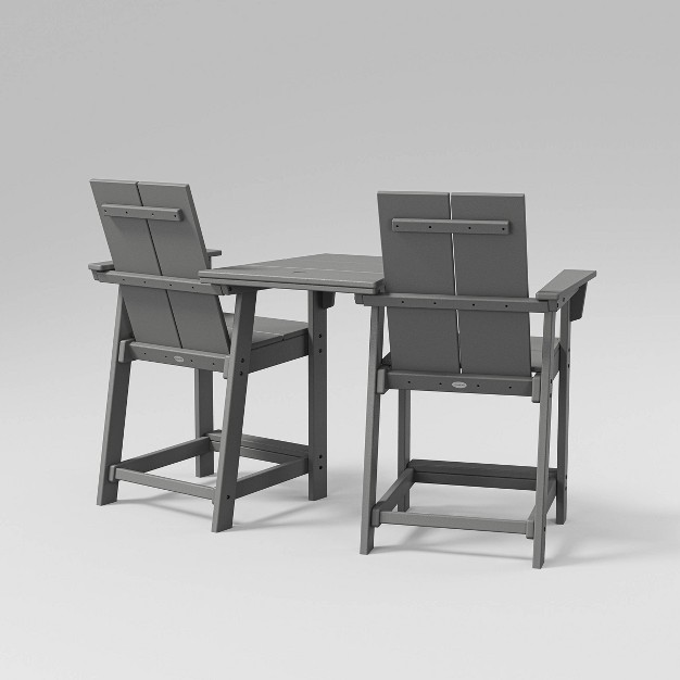 Moore 3pc Polywood Patio Counter Chair Set With Connecting Table