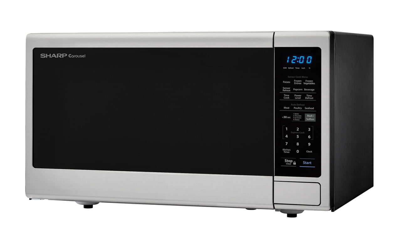 1.4 cu. ft. 1000W Sharp Black Carousel Countertop Microwave Oven (SMC1443CM)