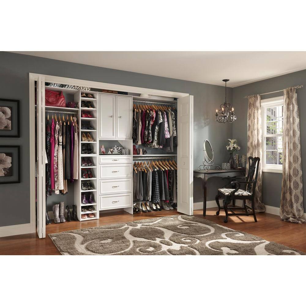 ClosetMaid Selectives 12 in. W White Walk-In Tower Unit Wall Mount Stackable 6-Shelf Wood Closet System 7140